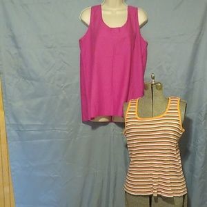 Faded Glory Tops - Sleeveless Summer tops lot of 2 sz large Faded Glory Tops - Sleeveless Summer tops lot of 2 sz large